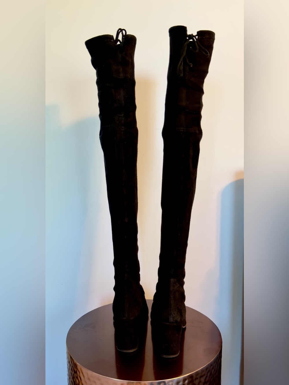 Stuart Weitzman Black Over-the-Knee Suede Boots - Picture 8 of 15